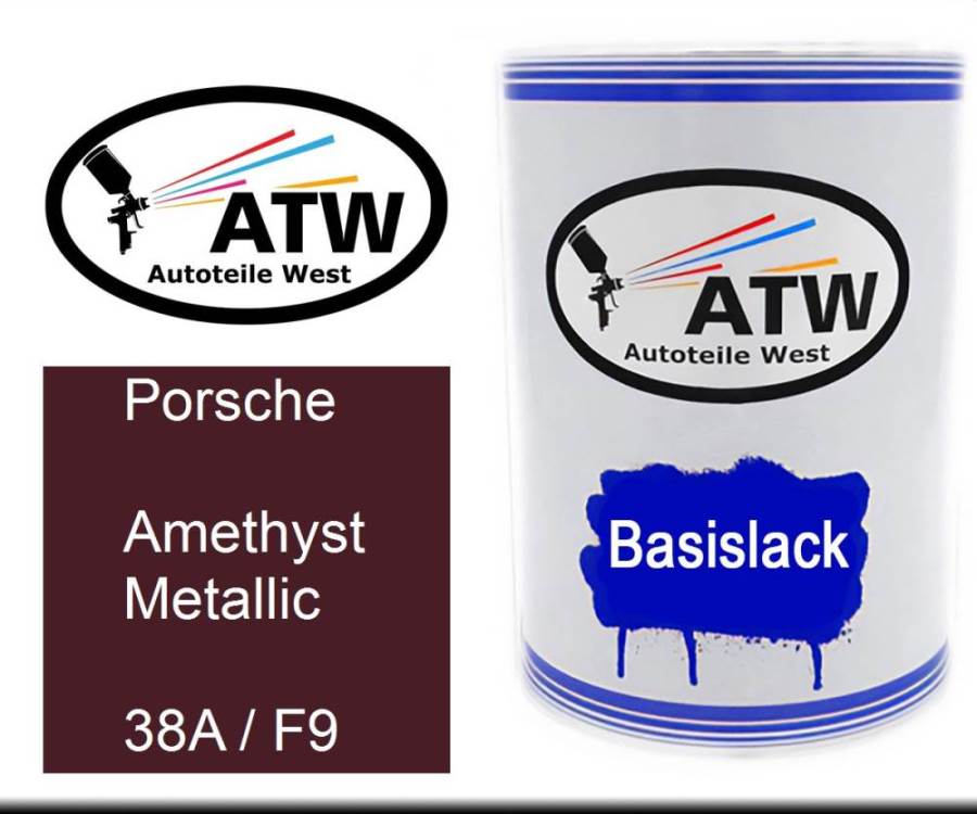 Porsche, Amethyst Metallic, 38A / F9: 500ml Lackdose, von ATW Autoteile West.